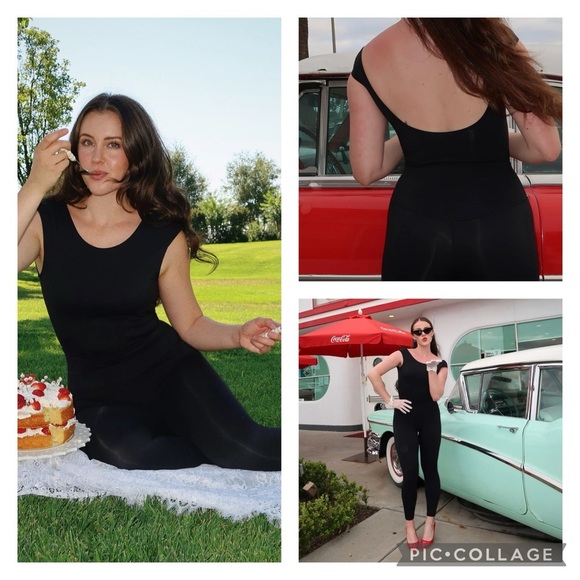 Emma Lou x the Works Black Stretchy Black Scoop Back Jumpsuit Size XL NWT - Picture 5 of 16